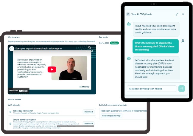 StackUp Improvement Tools - Templates, AI Assistance, and Independent CTO Support